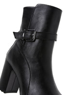 Women's Black Buckle Heeled Boots | Derimod