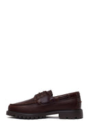 Male Brown Lace-Up Thick-Soled Leather Casual Shoes | Derimod