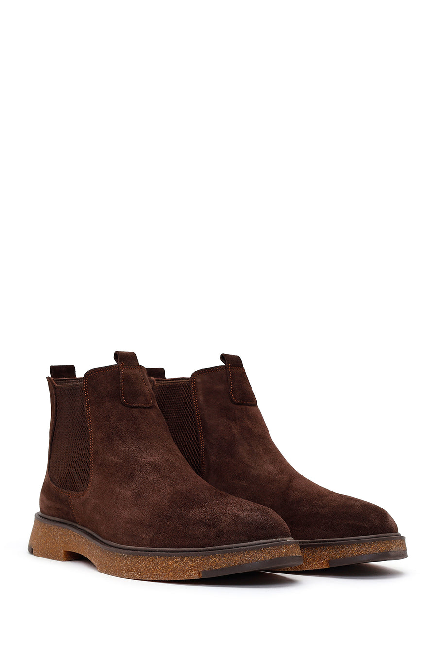 Male Brown Suede Chelsea Boots