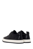 Erkek Siyah Bağcıklı Deri Sneaker | Derimod