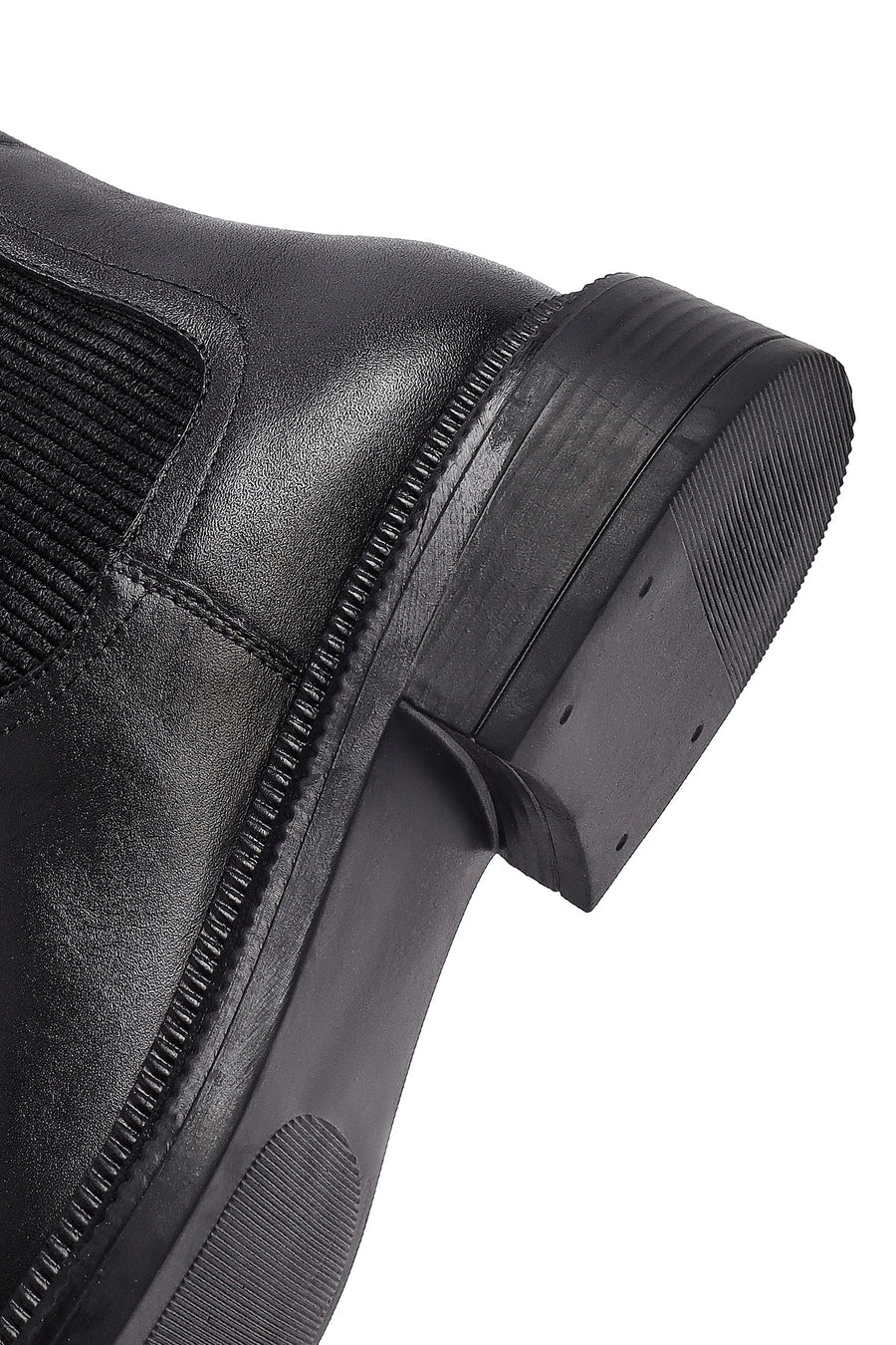 Women's Black Leather Chelsea Boot