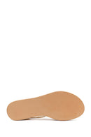 Women's Gold Chunky Metallic Leather Sandals | Derimod
