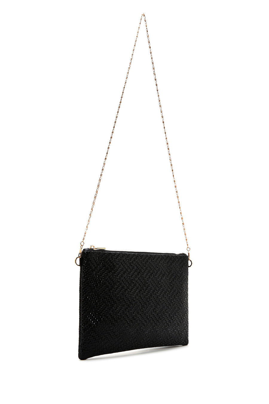 Women's Black Long Chain Strap Clutch Bag