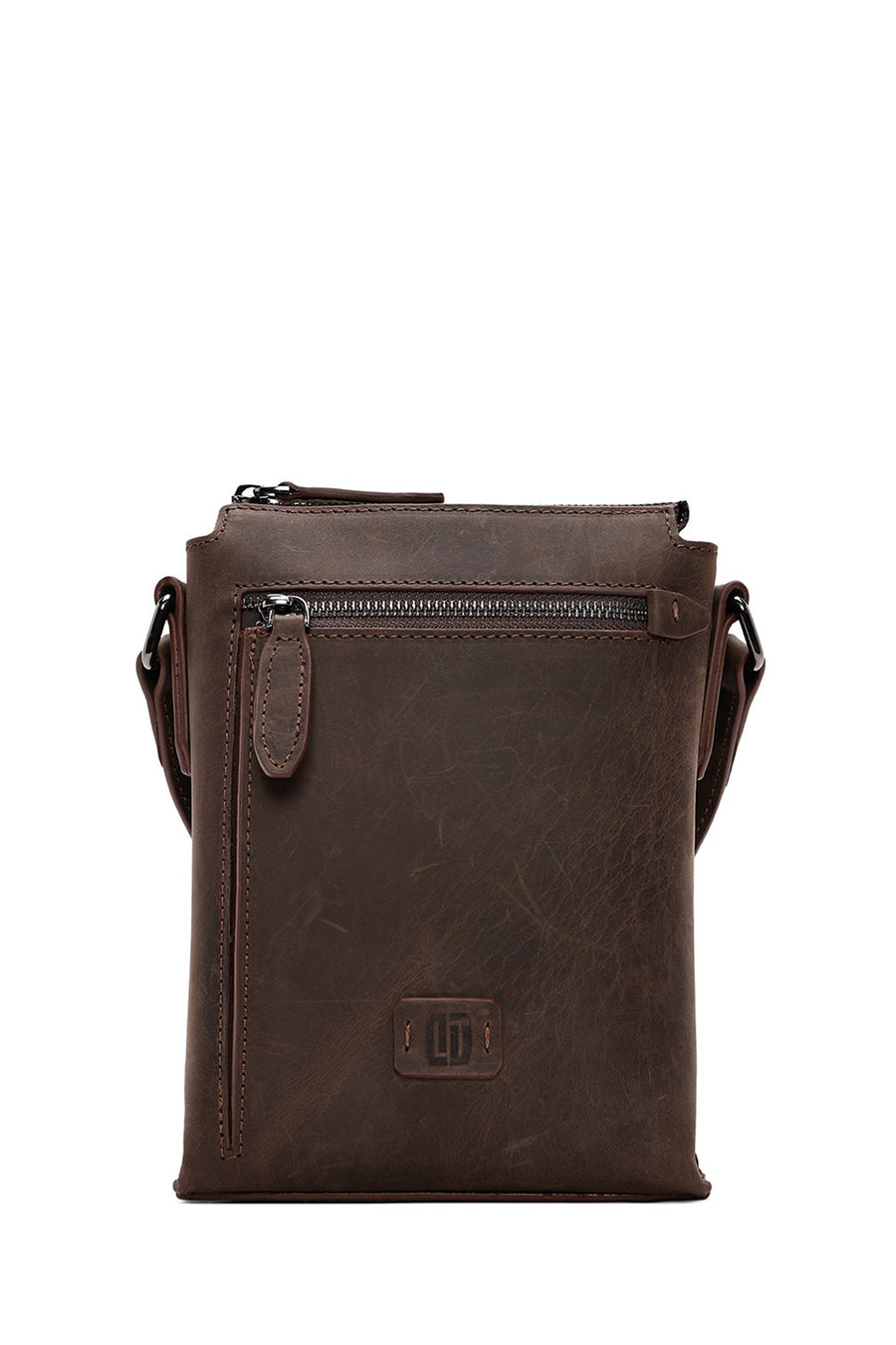 Men's Brown Leather Messenger Bag