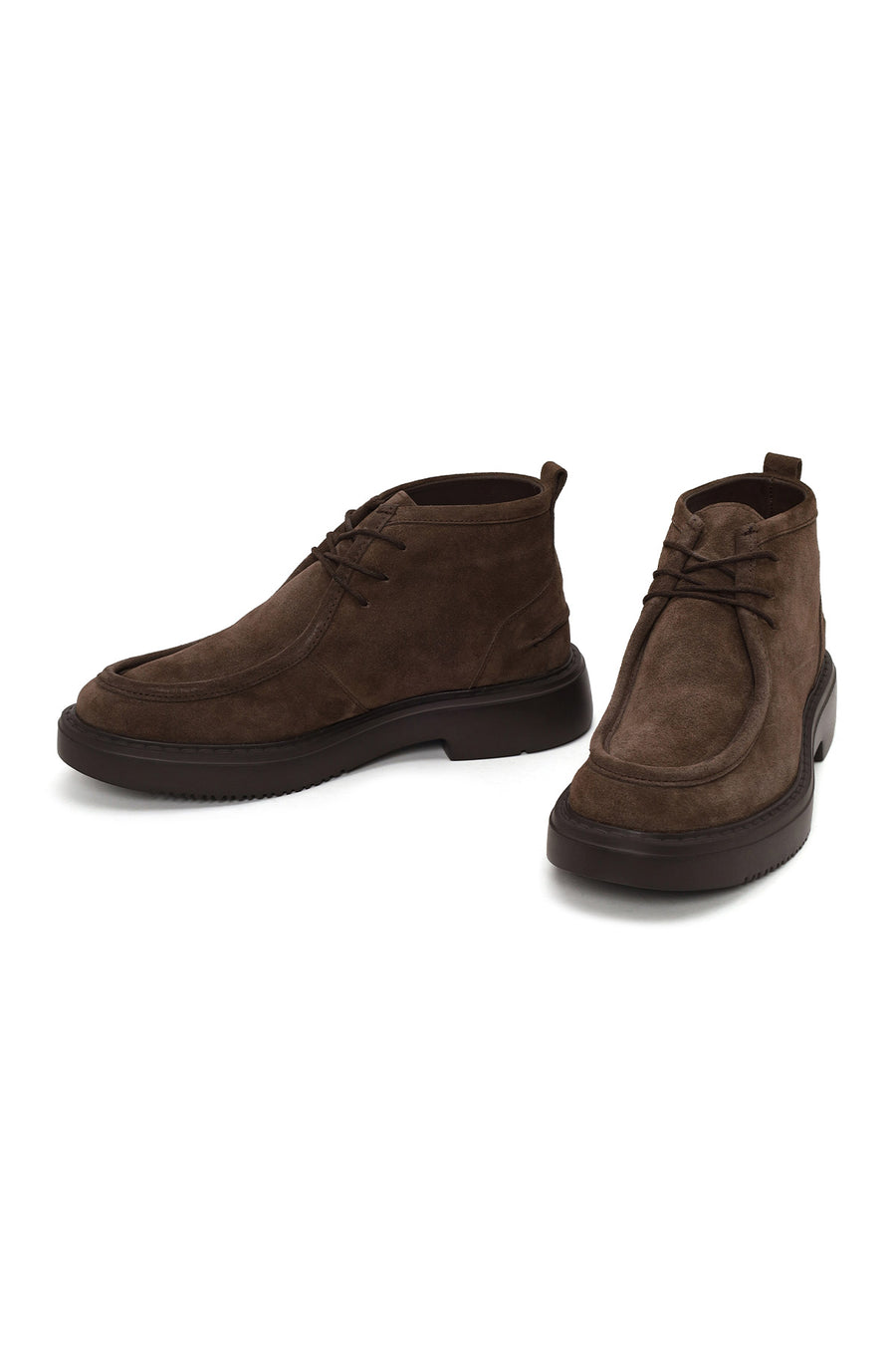 Male Mink Lace-Up Thick-Soled Suede Casual Boots