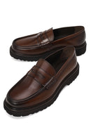 Erkek Kahverengi Deri Casual Loafer | Derimod