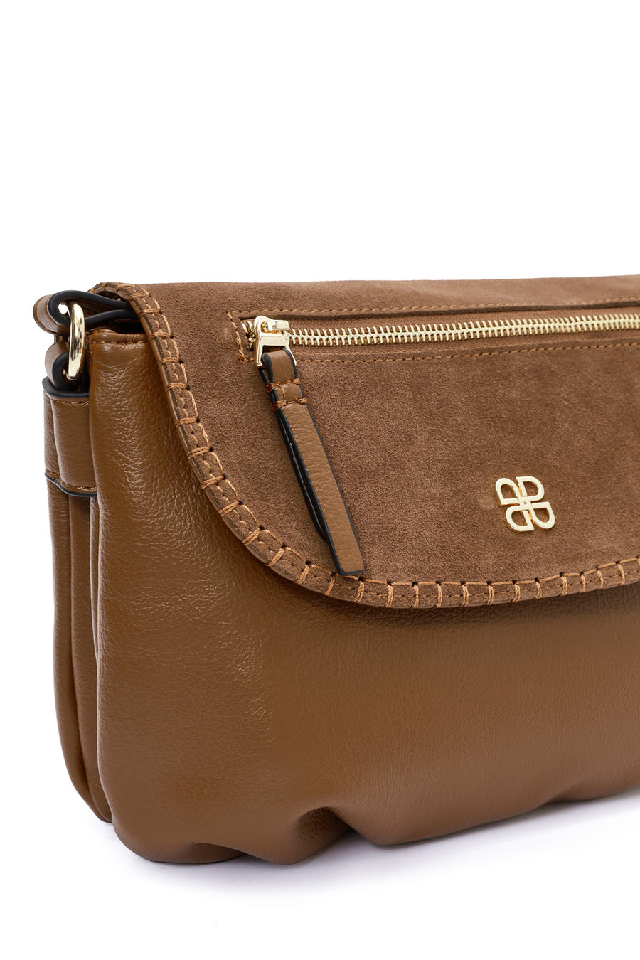Women's Tan Long Strap Crossbody Bag