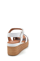 Women's Wedge Heel Leather Sandals | Derimod