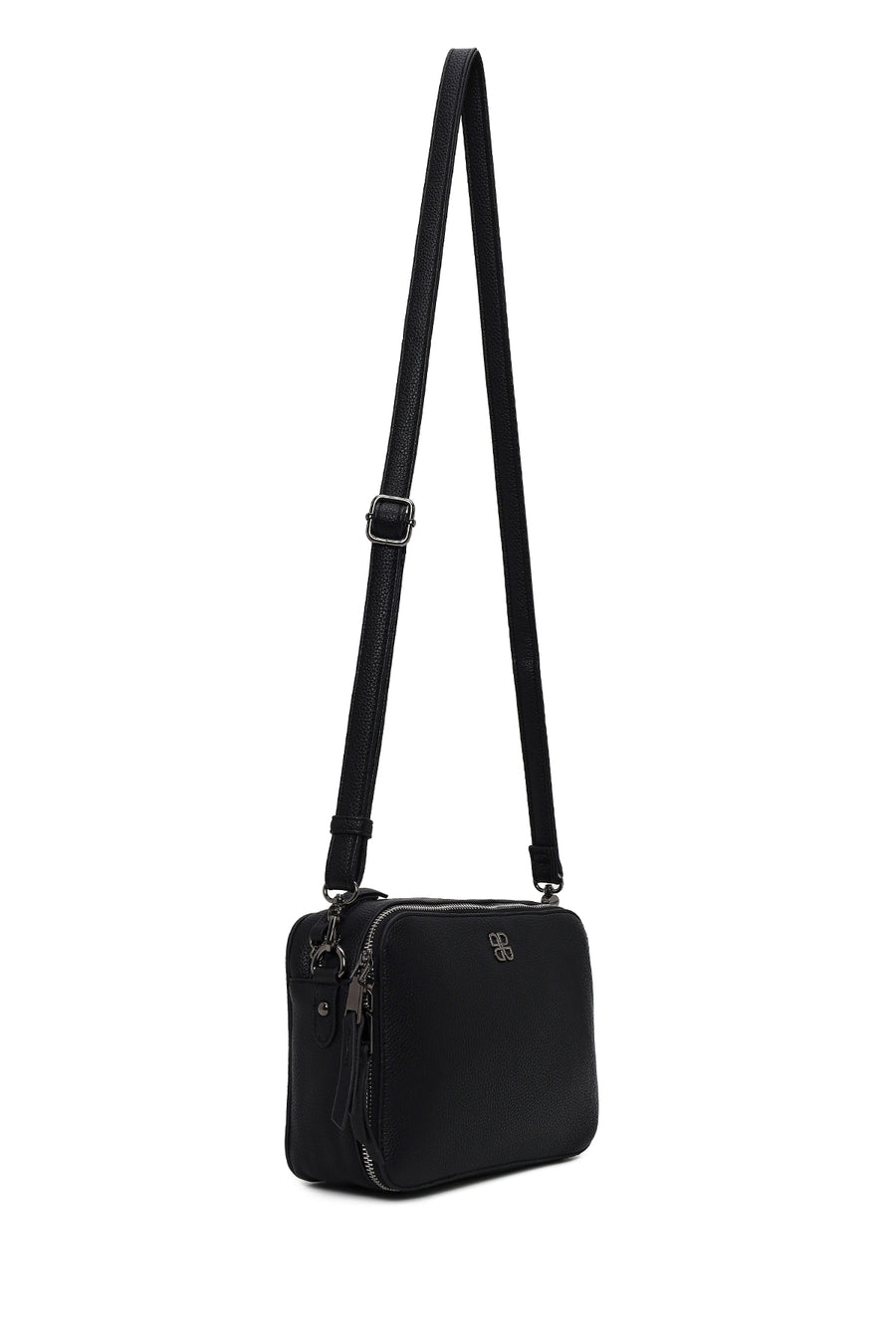 Woman Black Long-Strap Crossbody Bag