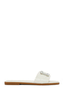 Women's White Stone Slippers | Derimod