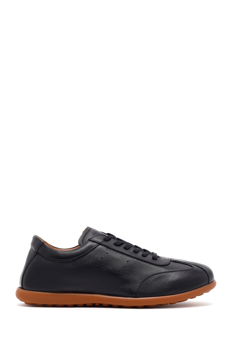 Erkek Siyah Bağcıklı Deri Sneaker 26SFD688518 | Derimod