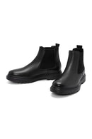 Derimod Fly Male Black Thick-Soled Leather Chelsea Boots | Derimod