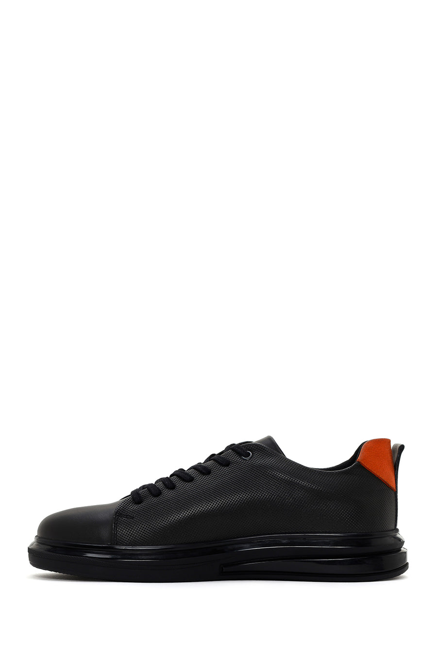 Erkek Haki Bağcıklı Deri Sneaker