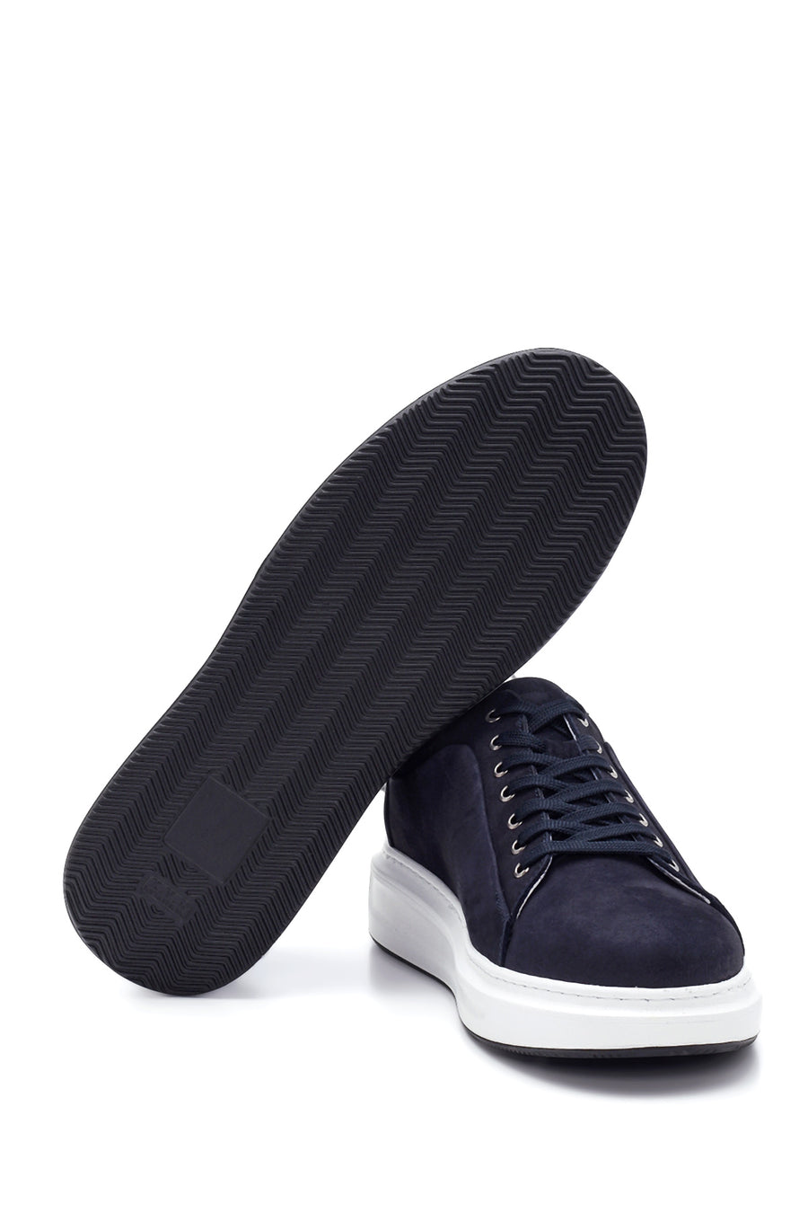 Men's Navy Blue Nubuck Leather Sneaker