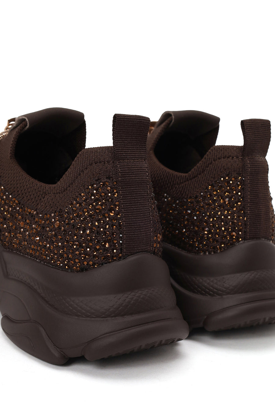 Derimod Zero Woman Brown Lace-Up Fabric Sneaker with Stone Details