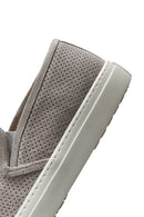 Men's Gray Suede Leather Sports Loafer | Derimod