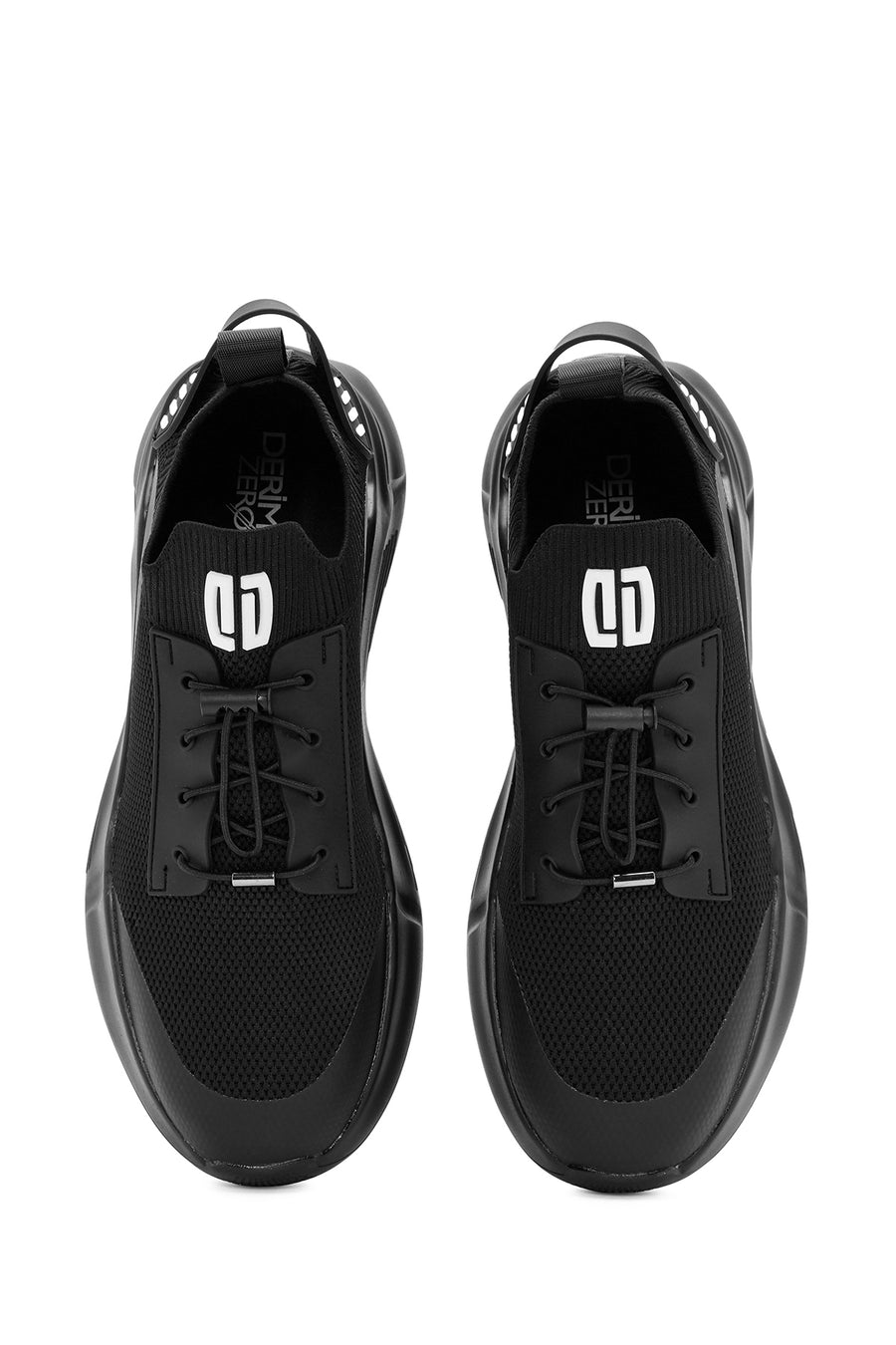 Erkek Siyah Bağcıklı Kumaş Sneaker