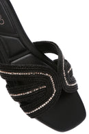 Women's Black Stone Slippers | Derimod