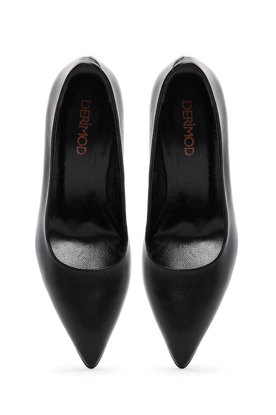 Women's Black Heeled Leather Stiletto