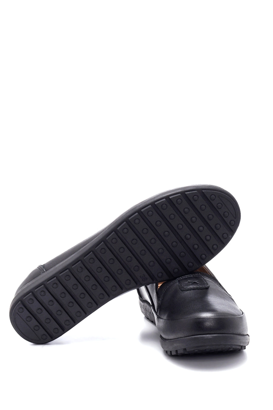 Women's Black Leather Comfort Loafer