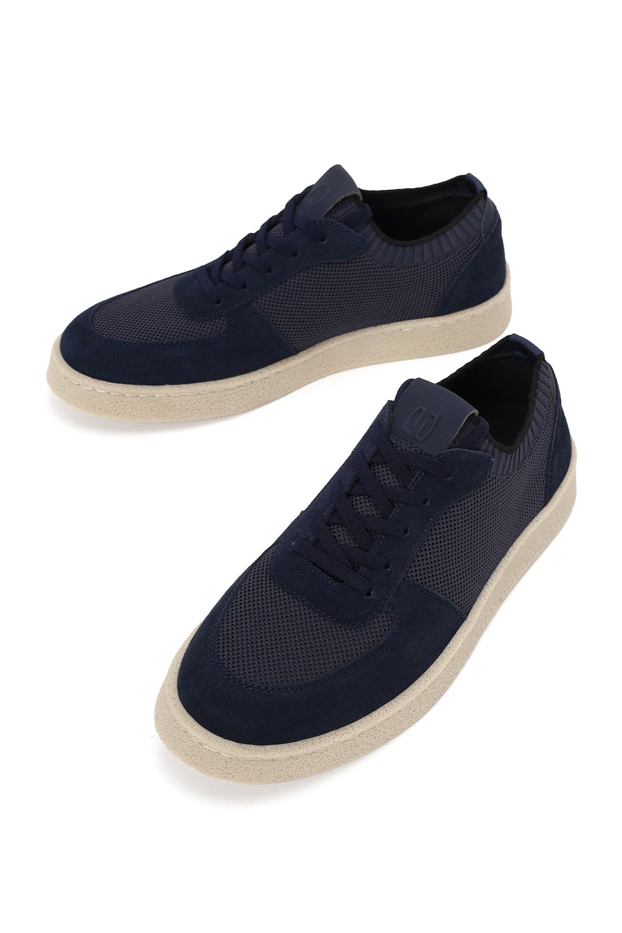 Erkek Lacivert Bağcıklı Süet Deri Sneaker