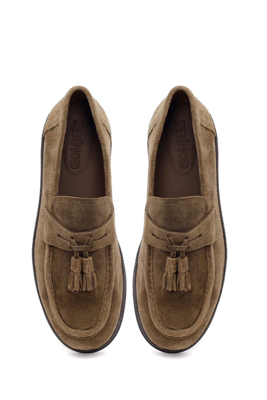 Erkek Taba Püsküllü Süet Deri Casual Loafer