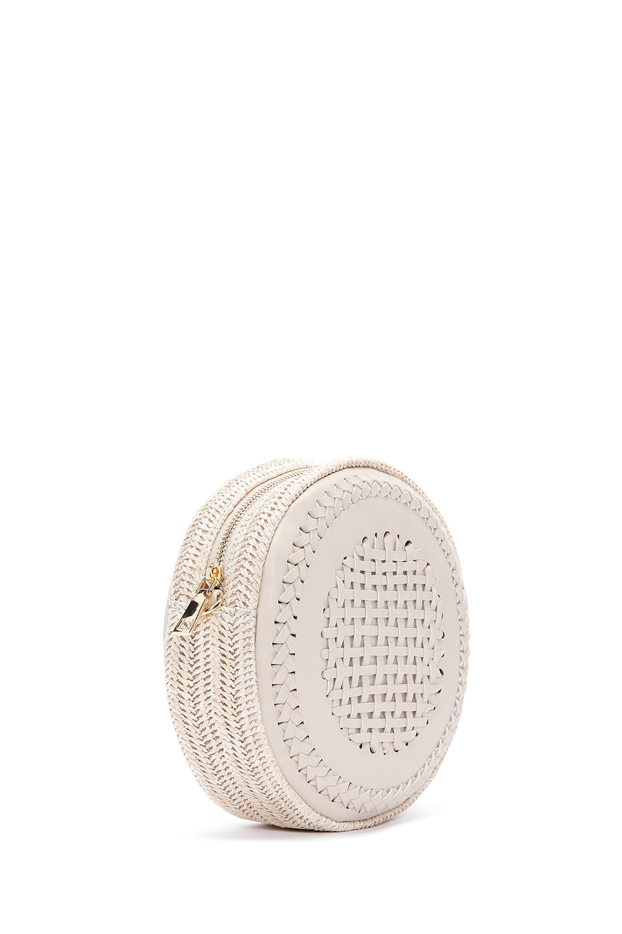 Women's White Long Strap Braided Mini Crossbody Bag