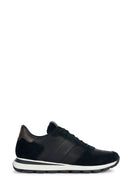 Geox Men's Black Spherica VSeries Suede Leather Sneakers | Derimod