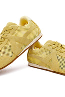 Women's Yellow Lace-up Suede Leather Sneaker | Derimod