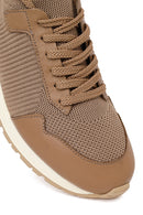 Erkek Vizon Bağcıklı Kumaş Sneaker | Derimod