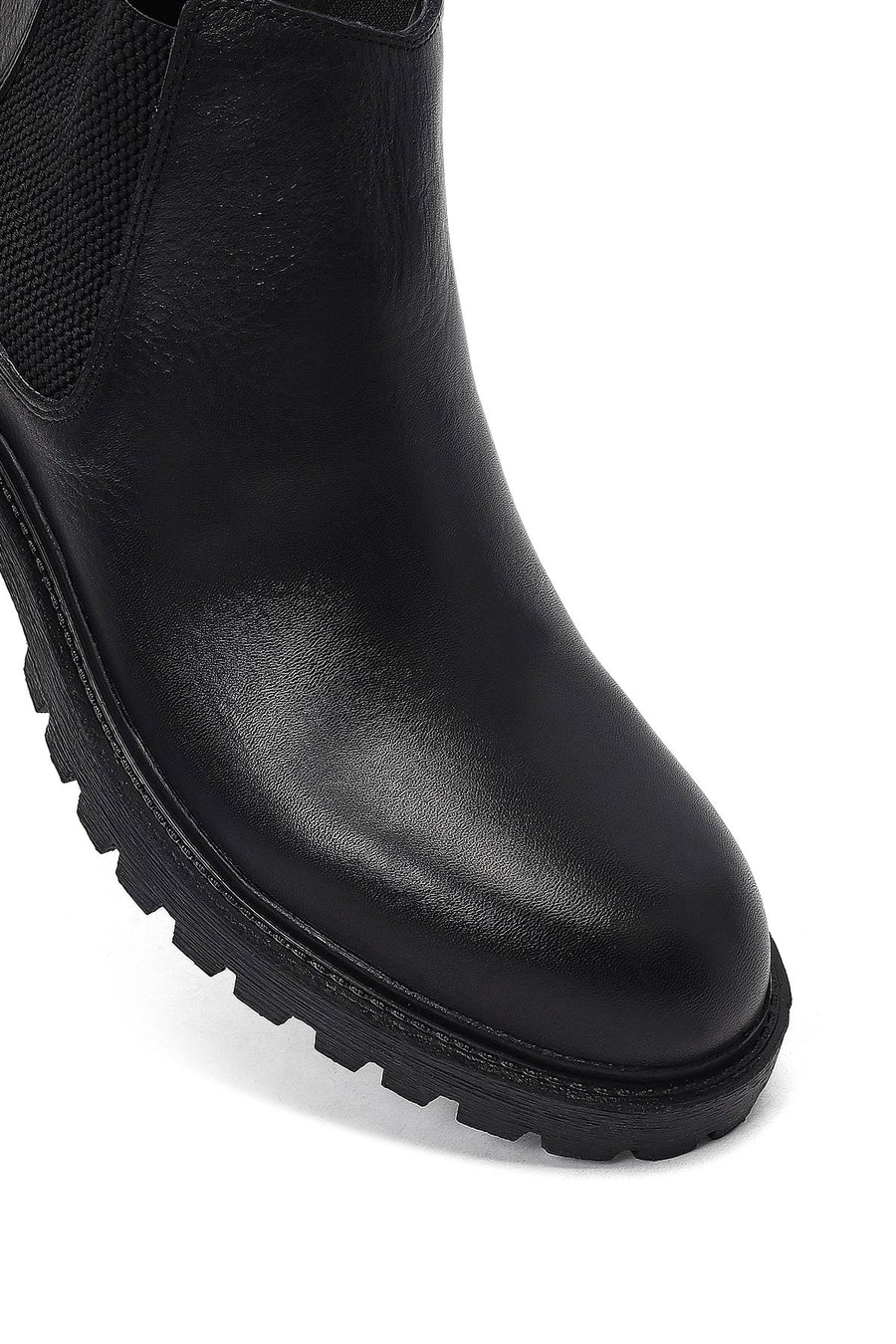 Male Black Leather Casual Chelsea Boots