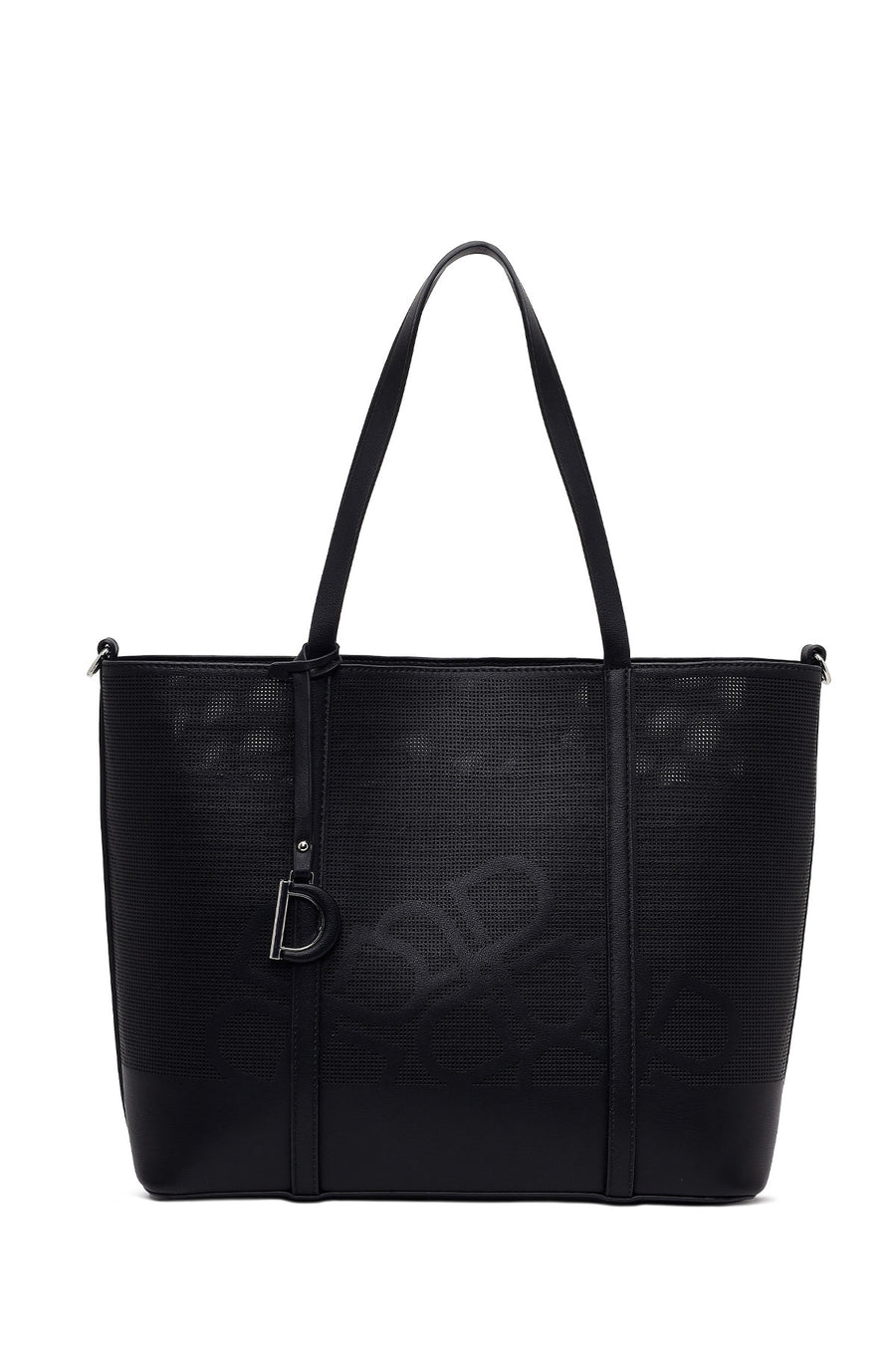 Woman Black Long-Strap Printed Shoulder Bag