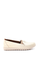 Women's Beige Leather Comfort Loafer | Derimod