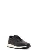 Male Black Lace-Up Leather Sneaker | Derimod