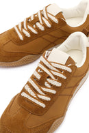 Women's Tan Lace-up Leather Sneaker | Derimod