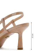 Women's Beige Open Back Thin Heeled Shoes | Derimod