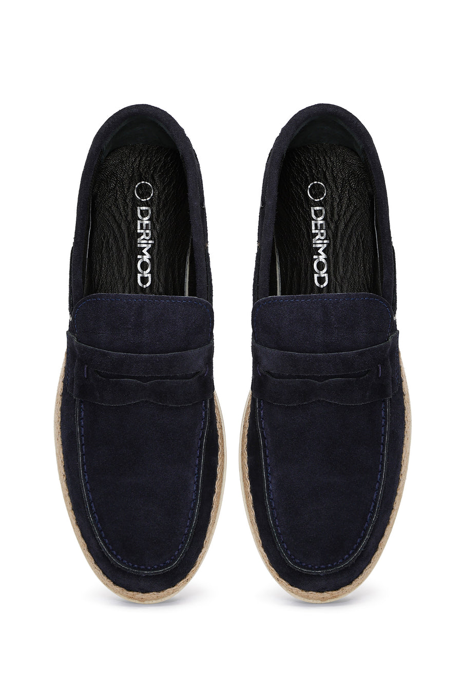 Erkek Lacivert Süet Deri Casual Loafer
