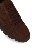 Erkek Kahverengi Bağcıklı Nubuk Deri Casual Sneaker | Derimod