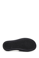 Women's Black Leather Comfort Slippers | Derimod