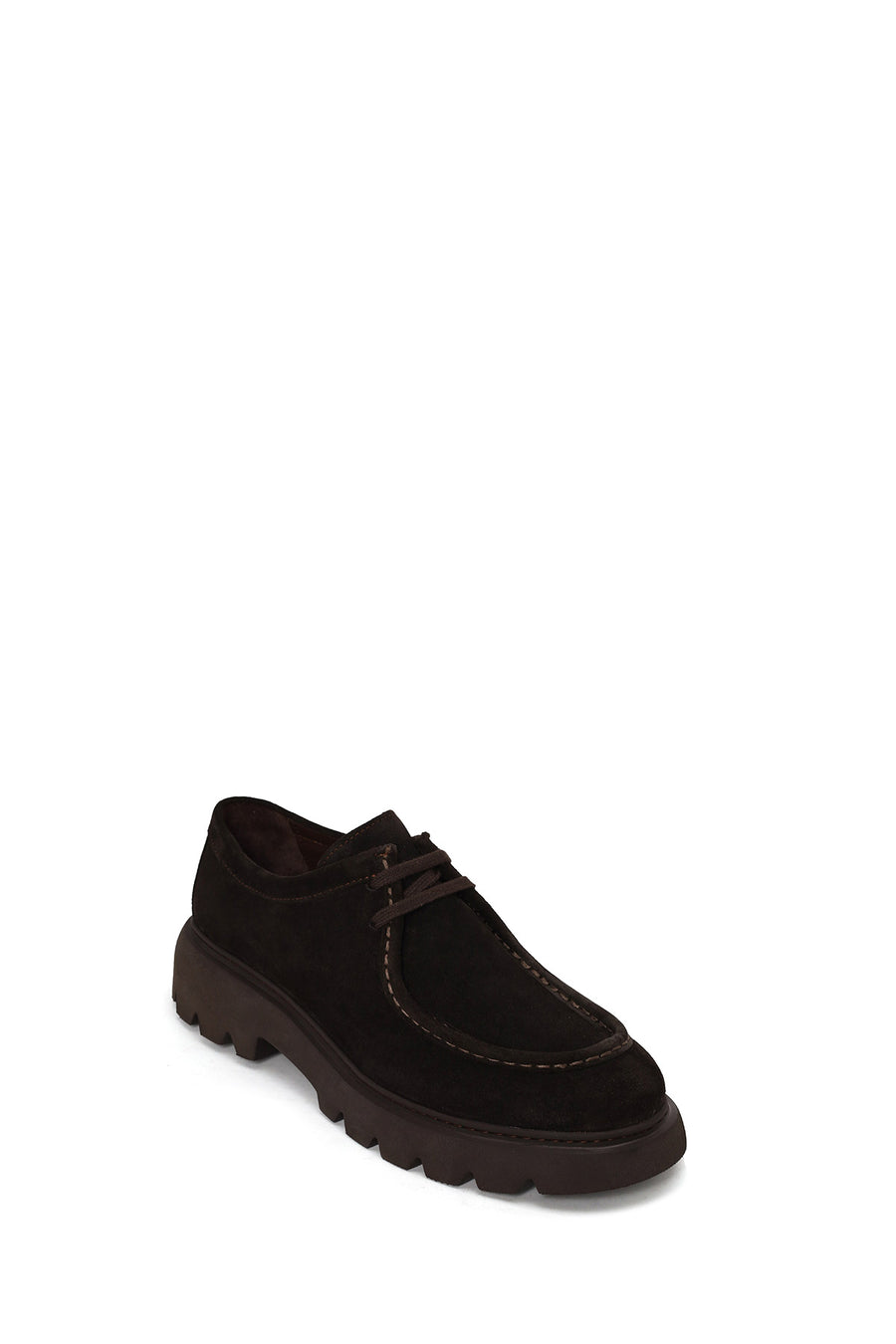 Male Brown Lace-Up Thick-Soled Suede Casual Shoes