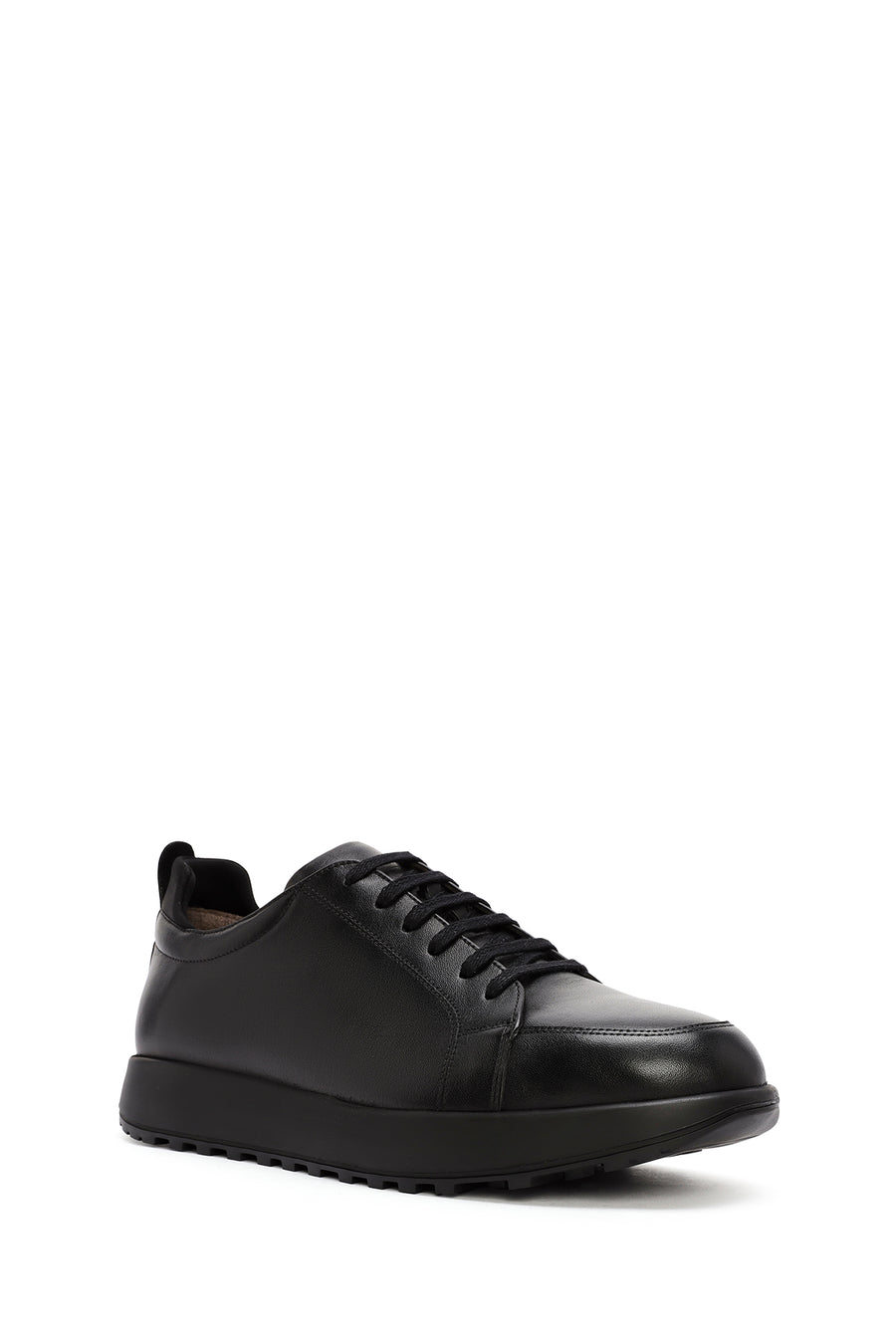 Erkek Siyah bağcıklı Deri Sneaker