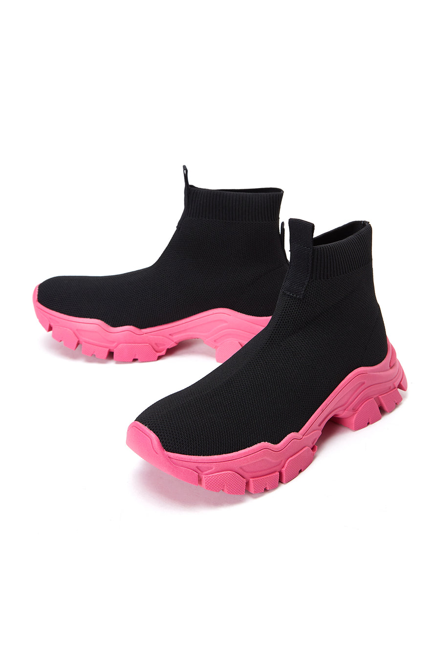Kadın Siyah Kalın Tabanlı Bilekli Sneaker