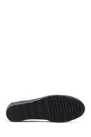 Woman Black Buckled Wedge Heel Leather Loafer | Derimod