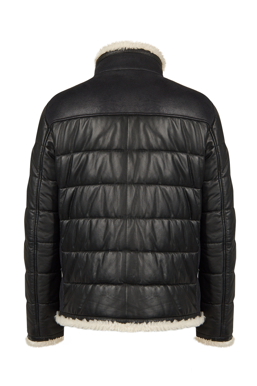 Zermatt Male Black Mandarin Collar Teddy Jacket