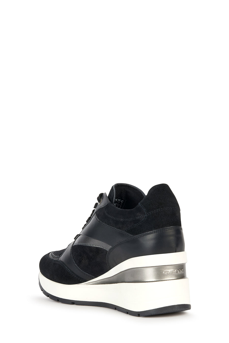 Geox Women's Black Zosma Wedge Heel Sneaker