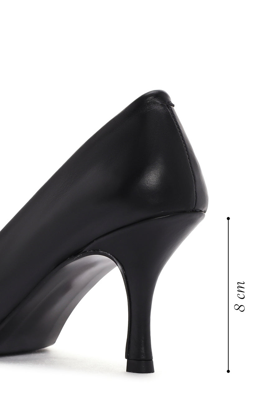 Women's Black Thin Heeled Leather Stiletto