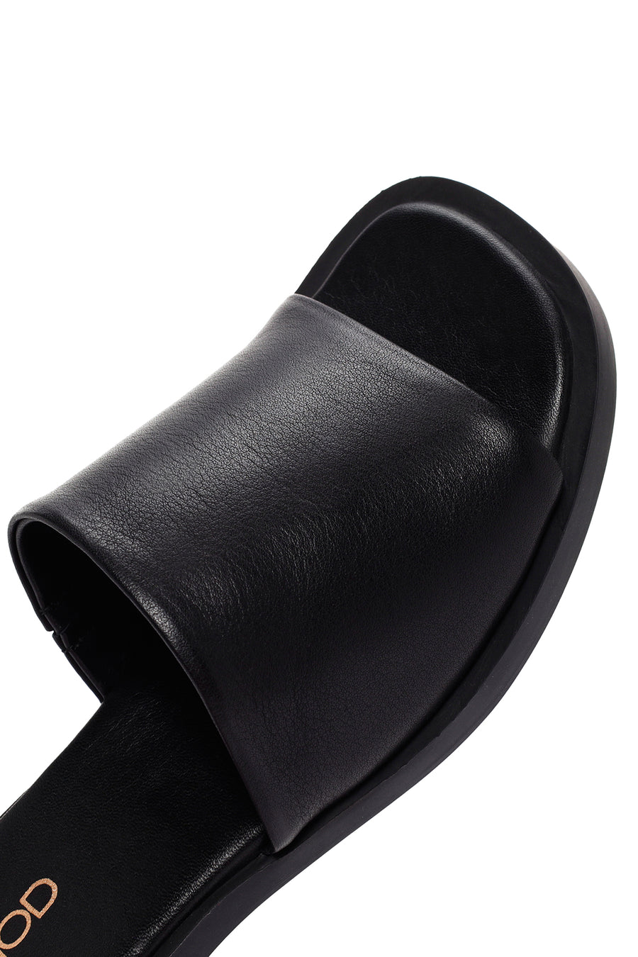 Women's Black Leather Slippers