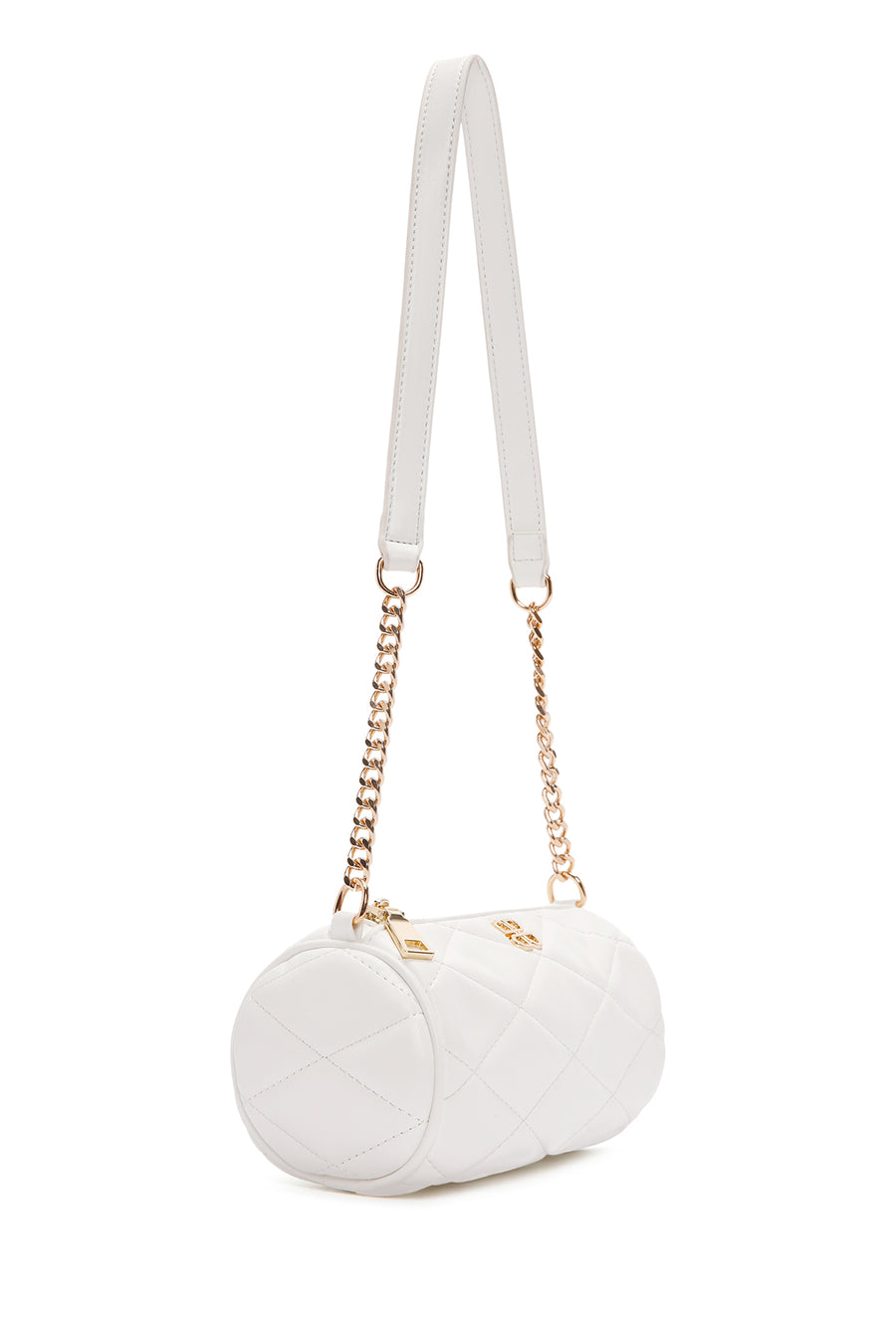 Women's White Long Strap Quilted Crossbody Bag