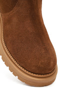 Women's Tan Suede Leather Boots | Derimod