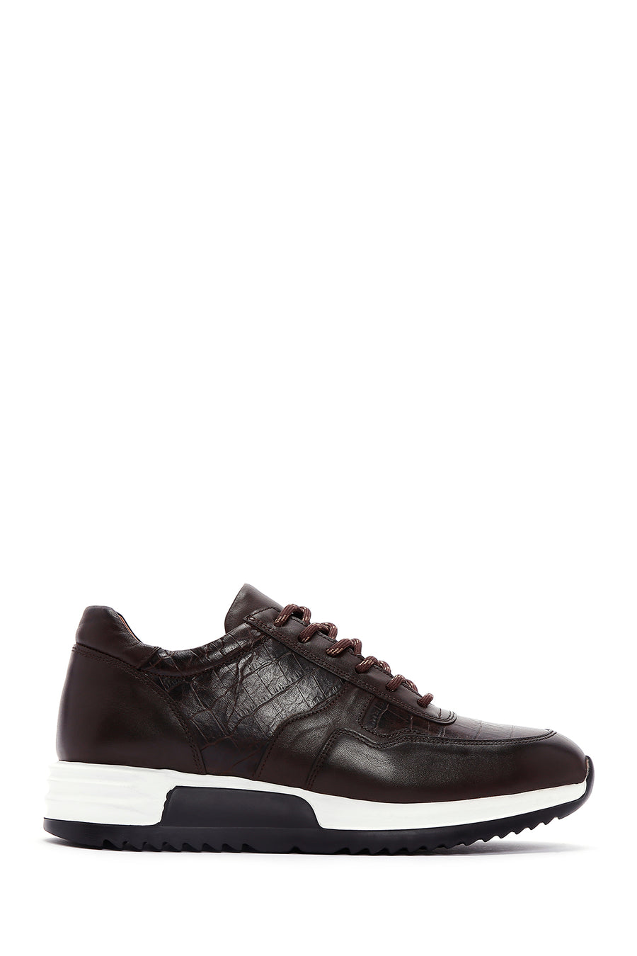 Erkek Kahverengi Bağcıklı Deri Sneaker 24SFD640414 | Derimod